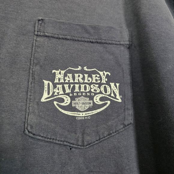 Vintage Harley Davidson Tank Men 3X Laugermans Pocket Tee Skull 2000s HD York PA - Picture 4 of 11